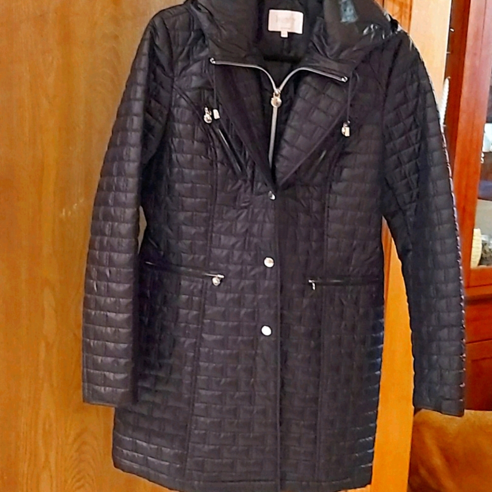 LAUNDRY - black size medium 4-pocket thigh length jacket